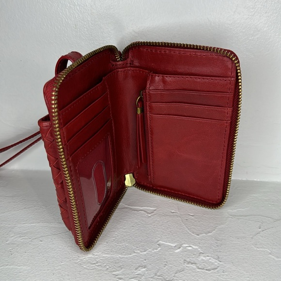 Elliott Lucca red woven leather phone wallet/wristlet - Picture 5 of 14